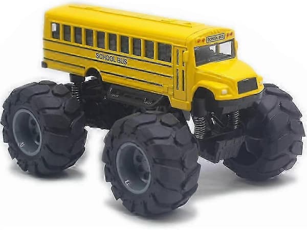 Skolebus Monstertrucks Trykstøbt 1:43 Gul Legetøjsbiler Modeller Metal Træk Tilbage Legetøj til Børn