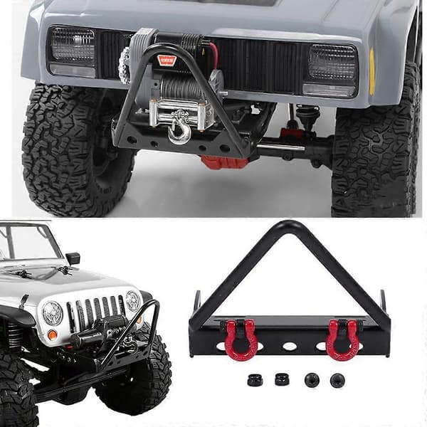 Front Bumper Bull Bar with Shackles for 1/10 Axial SCX10 RC Crawler Car