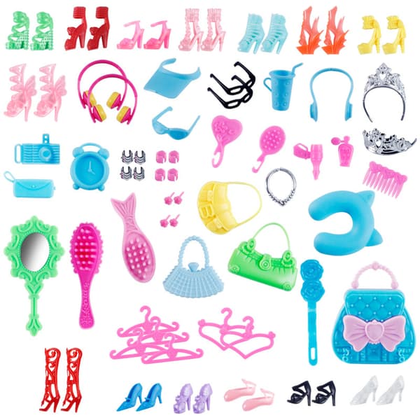 78 deler Barbie Princess Dukke Barnetilbehør