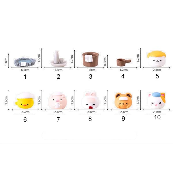 Miniature Animal Figurines Cartoon Statue for Bath Animals 6 6