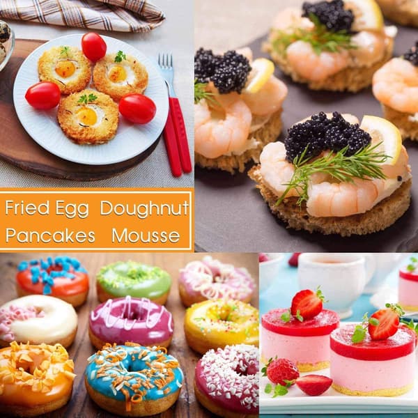 11 dele kageudstikkersæt, runde kageudstikkere i rustfrit stål til donuts og scones, ringforme til bagværk