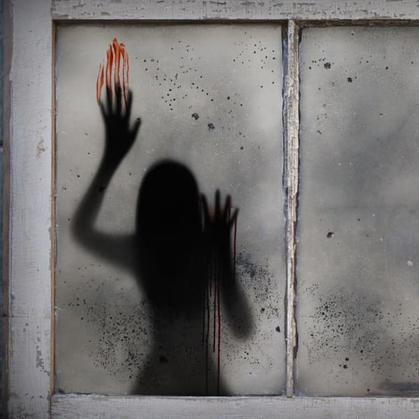 Halloween väggdekal 37,9\" x 16,9\" läskig kvinnlig spökfigur