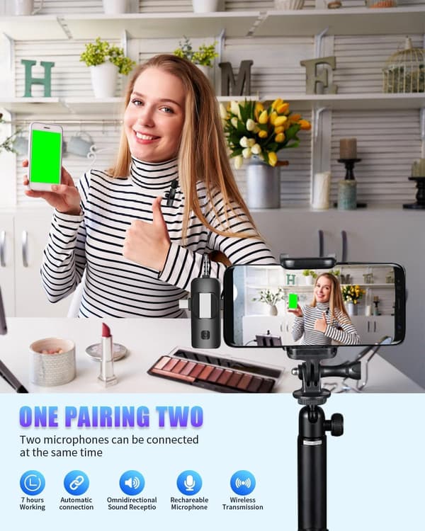 Mini Trådløs Profesjonell Lavalier Mikrofon for iPhone Android Kamera for Opptak av Livestream Youtube Facebook Tiktok