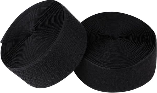 Sew-on Hook and Loop Tape, 2 Inch Wide 4.5 Meter Interlocking Tape for Clothing Sewing, Crafts, and DIY Projects, Black 2\" 2"