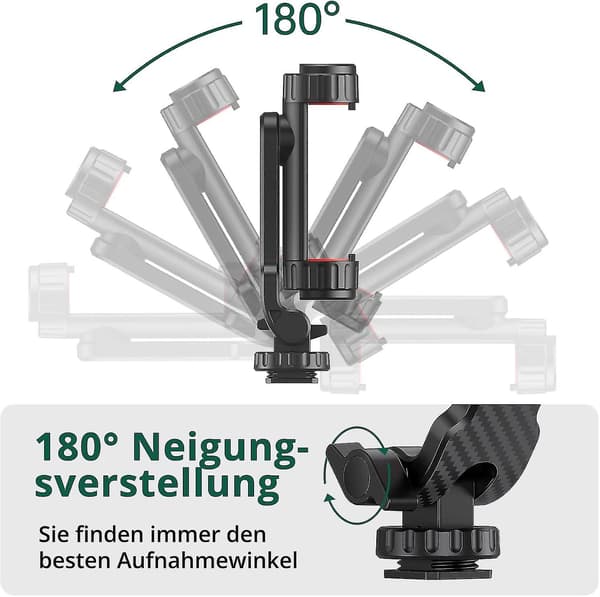 Tripod Mount, Mobile Phone Holder Tripod With 2 Cold Shoe Mounts, 360 Degree Rotation Smartphone Tripod Adapter