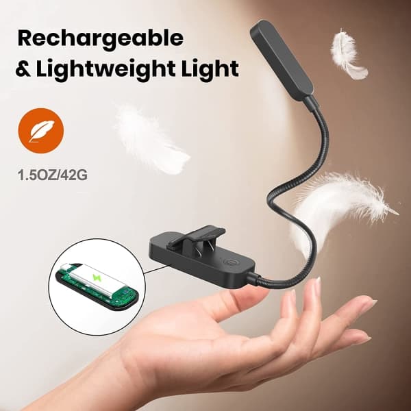 2-pak leselys boklampe for sengen med justerbar lysstyrke