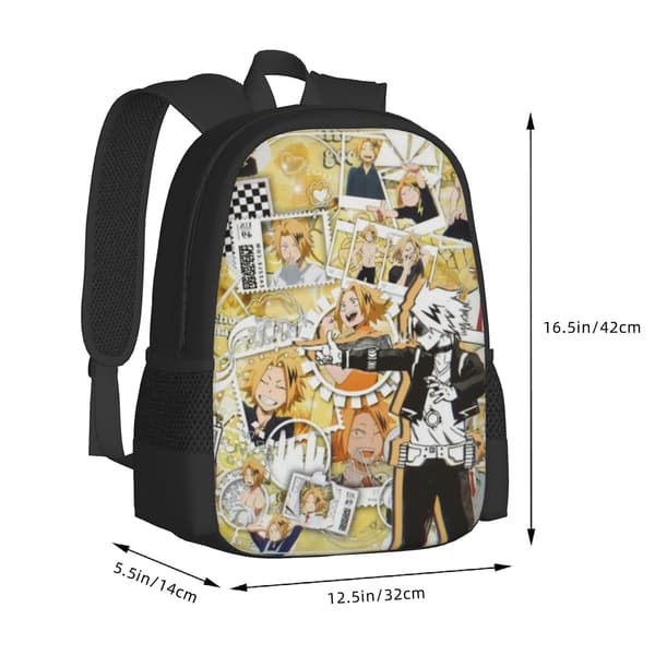 My Hero Academia Denki Kaminari Backpack, Multifunctional Travel Backpack Laptop Backpack Lightweight Casual Backpack School Bag