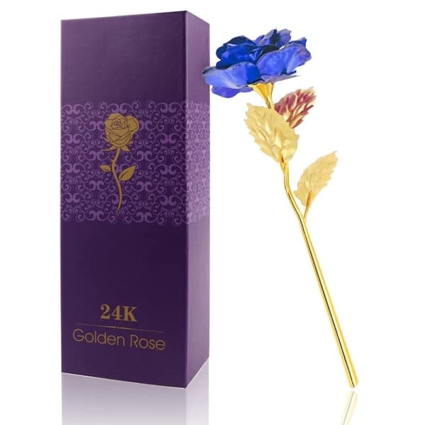 Ros 24K guldpläterad rosblomma med presentförpackning Alla hjärtans dag
