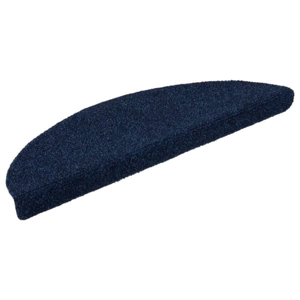vidaXL Trappemåtter selvklæbende 10 stk. 56x17x3 cm marineblå halvrunde Blå blue