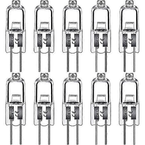10-pak 20W G4 halogenpærer 12V varmt hvidt lys [JUN]