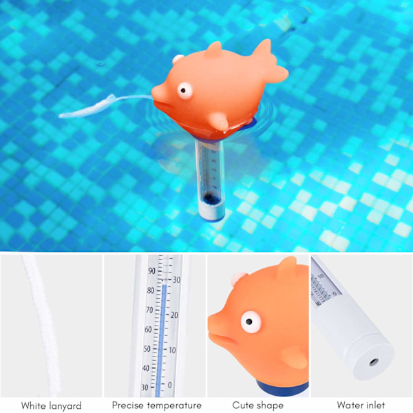 Flydende pooltermometer Vandtemperaturtermometer med reb