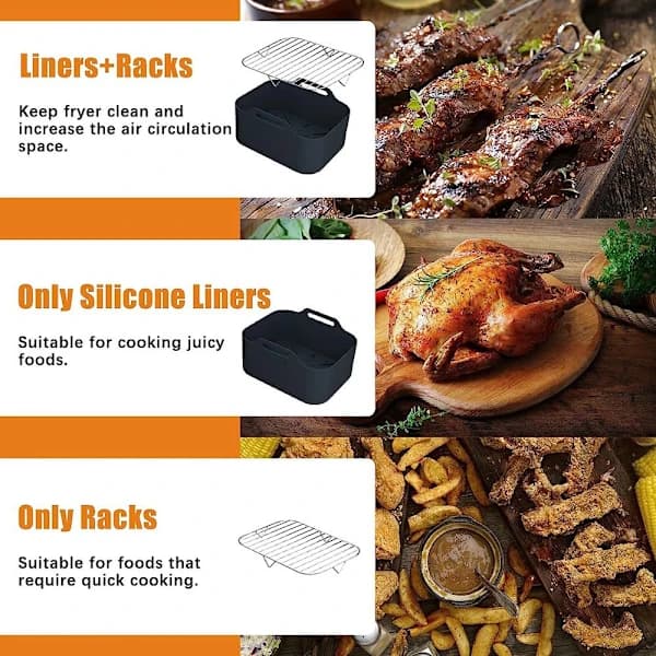 Tilbehør til airfryer - Airfryer-rist og silikonforinger