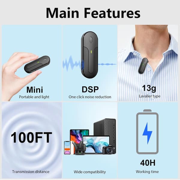 Professional Wireless Lavalier Mini Live Interview Noise Reduction For iPhone