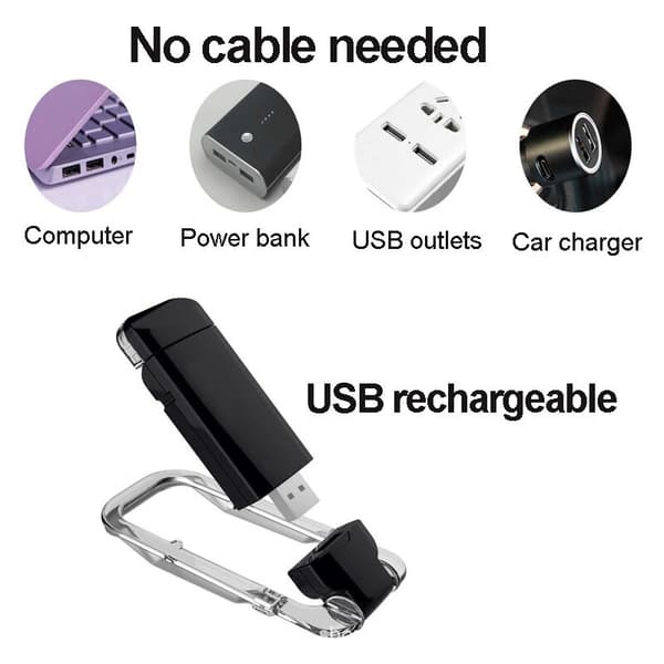 Mini LED Clip Book Lamp USB Rechargeable Book Reading Light Adjustable Brightness Eye Protection Portable Bookmark Reading Lamp 1 Piece Black