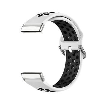 Two-tone Silicone Strap for Fitbit Sense 2 (White Black)