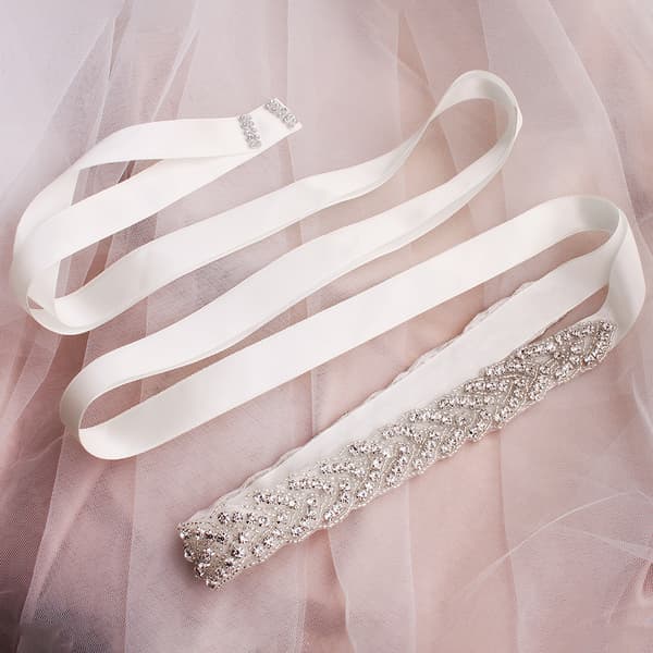 Brudebånd Bryllup Krystal Rhinestone Bælte Brudepigekjole