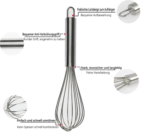Whisk, 15 cm Small Whisk for Mixing, Stirring Dough