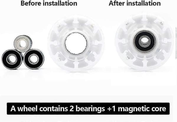 LED Luminous Roller Skate Wheels With Bearings 4-Pack Cool Luminous Skate Wheels For Double Row Skates 32mm X 58mm-mxbc