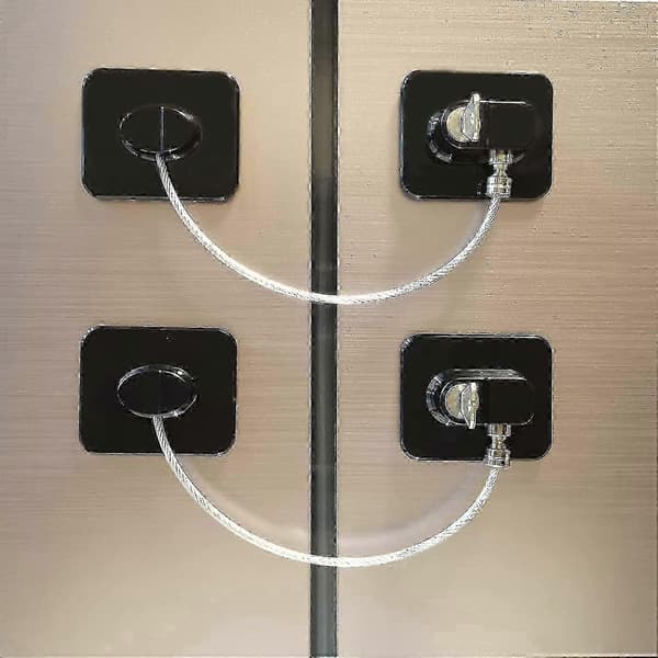 Child Safety Locks for Refrigerator 2-pack with Keys for Cabinets & Drawers