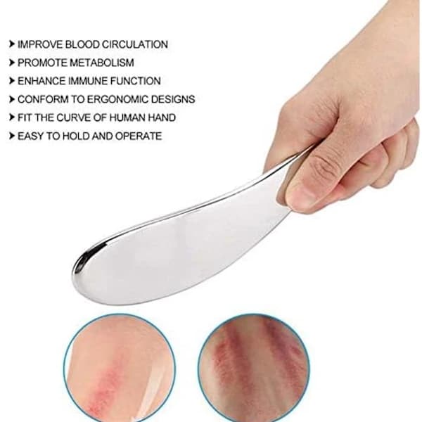 Gua Sha skrapemassasje i rustfritt stål for akupunktur, muskelsmertelindring, A
