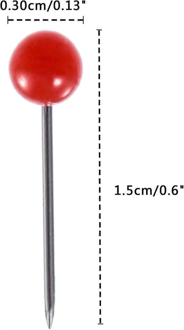 Kortnåle 3 mm Små, 300-pak (Røde)