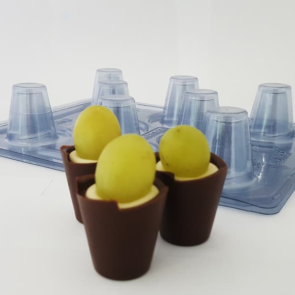 Pralineform Kuppel Kop Chokoladeform - BWB 9435 - Speciel 3-delt form Transparent transparent