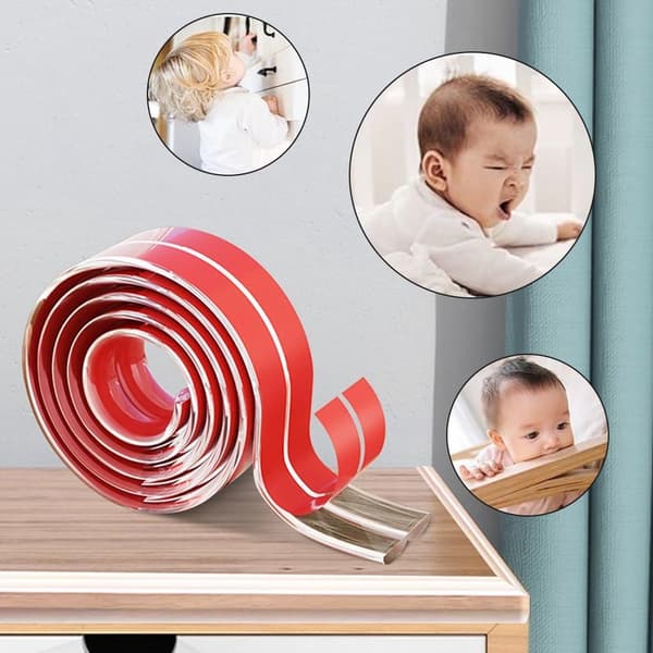 Baby Safety Corner Guard, Pre-taped Edge Protector Strip for Tables and Walls, 1 Meter