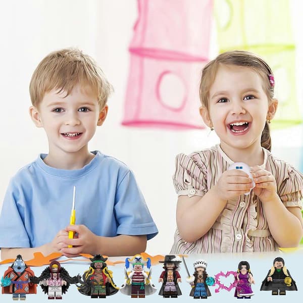 8 st Samlarobjekt Anime One Piece Mini Actionfigurer Byggklossar Leksaker för Barn