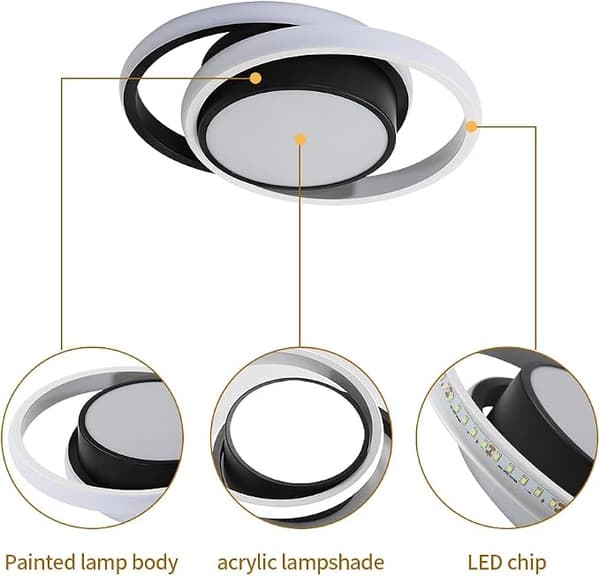 Runde LED-taklamper, moderne taklampearmatur 32W 2350LM