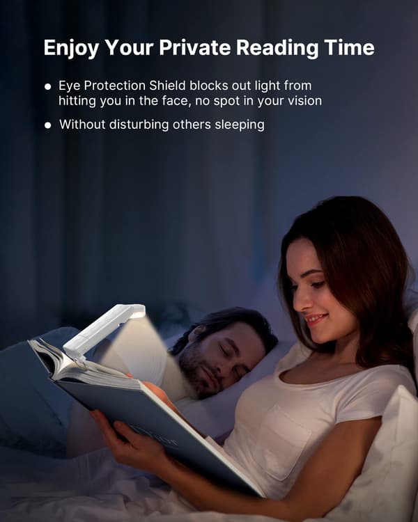 Rechargeable Book Light, Eye-Friendly Reading Light with Clip for Books, Portable LED Bookmark Lamp for Book Lovers