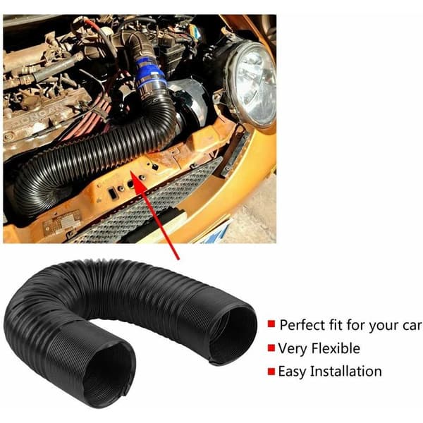 Car Intake Pipe, 63mm 76mm GM Modified Air Intake Expandable Flexible Duct Pipe Silicone Hose (76mm)
