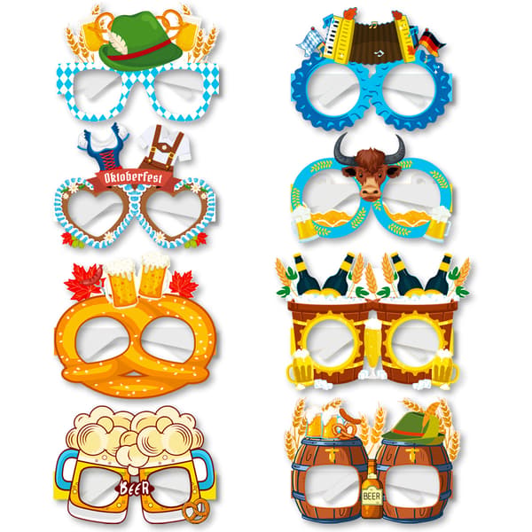 ##/8 Papirbriller München Oktoberfest Festdekorationer Skydning Pro##/