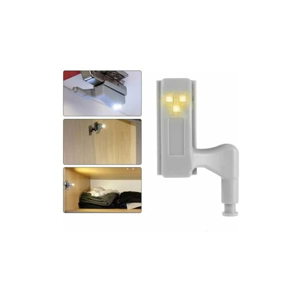Cabinet Lighting Universal Wardrobe LED Hinge Sensor Light Closet Kitchen Night Light 10-pack (White Light)