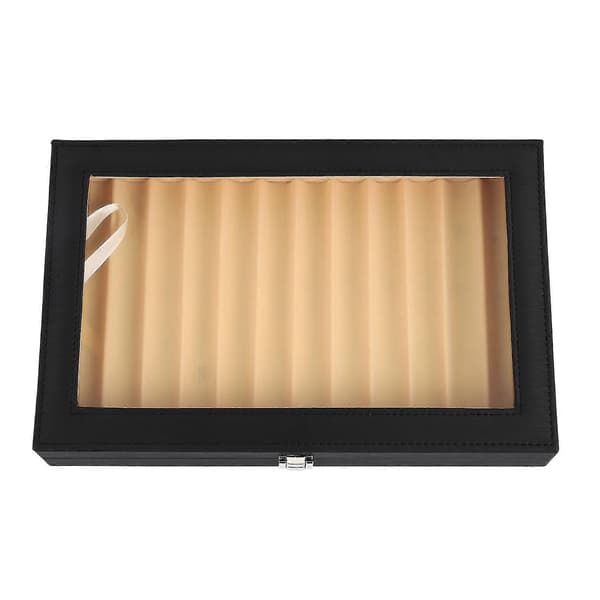 12 Svart Pennlåda Läder Pennskrin Displaybox Pu Pennlåda Läder Pennfodral