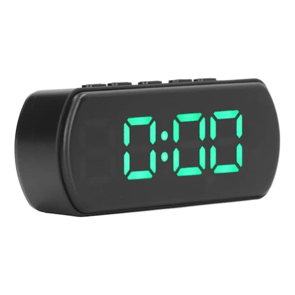 Digital väckarklocka med snooze, temperatur, 12/24h, liten elektronisk bordsklocka med LED-display för kök, kontor och sovrum, grön