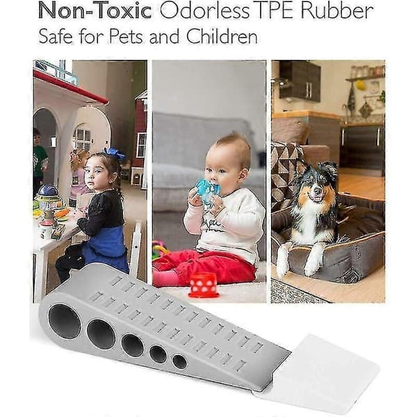 Rubber Door Stop, 4 Pcs Non-Slip Heavy Duty Rubber Door Stops, Scratch-Proof Door Stop Works On All Surfaces (Grey) db