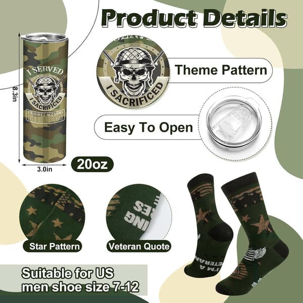 Julklappssats för veteraner för män Camouflage Pattern
