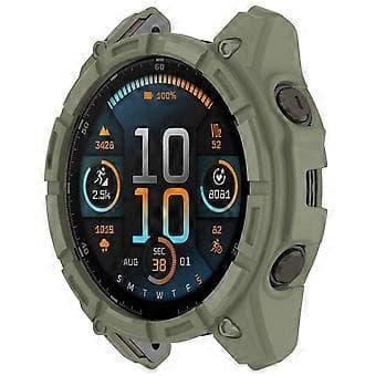 Compatible with Garmin Tactix 8 47mm AMOLED Version Soft TPU Watch Case Hollow Shockproof Bumper Cover (Green)