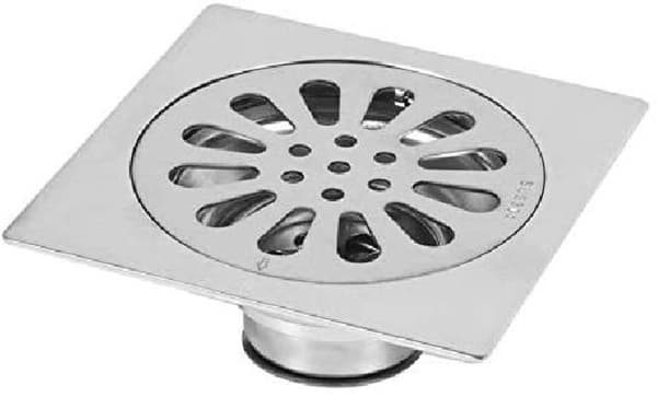 Stainless Steel Floor Drain - Odorless - Square Drain for Bathroom - Shower Drain - Floor Drain with Removable Strainer Cover