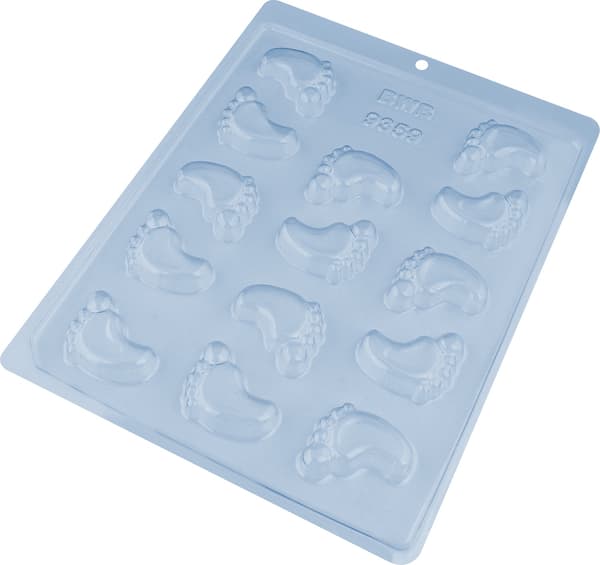Pralinform Babyføtter Sjokoladeform - Babyshower - BWB 9359 Transparent transparent