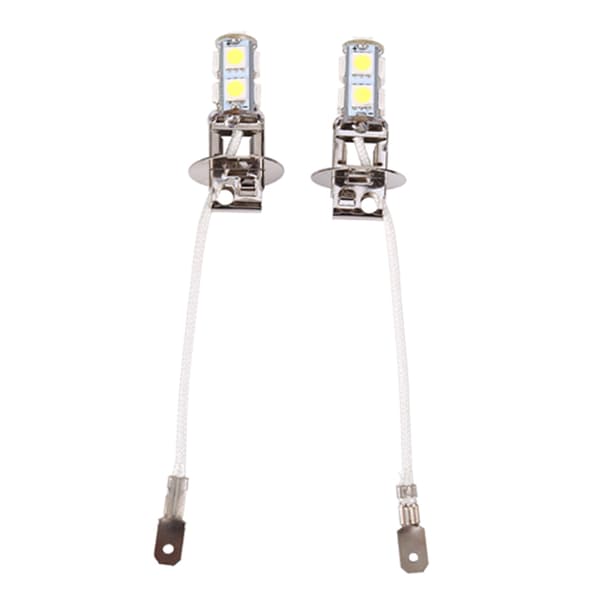 2x H3 5050 White 9 SMD LED DC12V Car Fog Light Lamp LED Bulbs 6500K