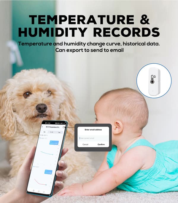 4-pakning Smart WiFi Termometer Hygrometer – Trådløs Temperatur- og Fuktighetssensor med Appvarsler