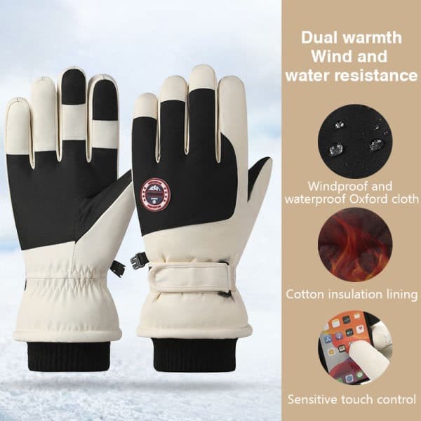 Outdoor Ski Gloves Riding Men Women Windproof Waterproof Motorc H OneSize