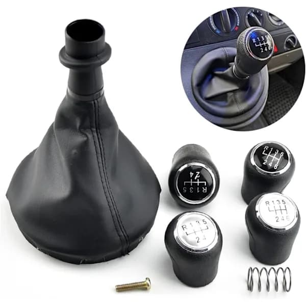 6-trins sort gearknop med mønster til VW Transporter T5 T6