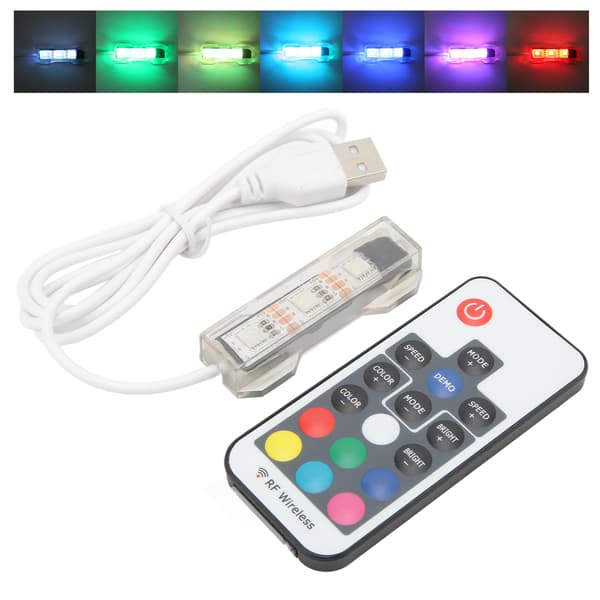 Remote Control LED Aquarium Lamp for Small Medium Aquariums Hexagon Square Blocks White Line
