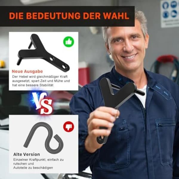 Heavy-duty universal control arm pry tool for ball joint removal, compatible with automotive lower control arms