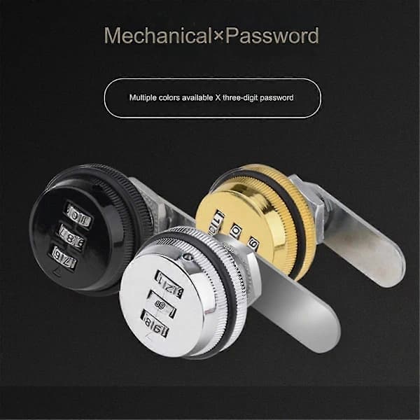 3-Digit Combination Cam Lock 30mm Keyless Password Lock Mailbox Cabinet Mechanical Locks for Mailbox Cabinet Door A