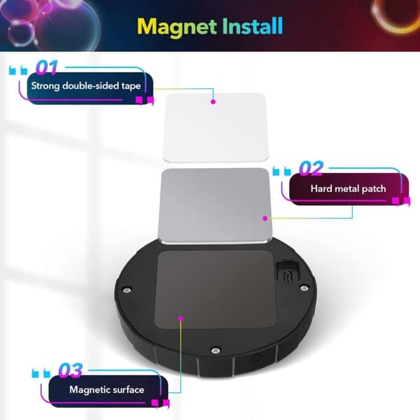 Trådløs LED-lampe til bilinteriør, USB LED-interiørbelysning RGB 12 farver Bil Touch LED-lampe til bil Bagagerum Båd Campingvogn
