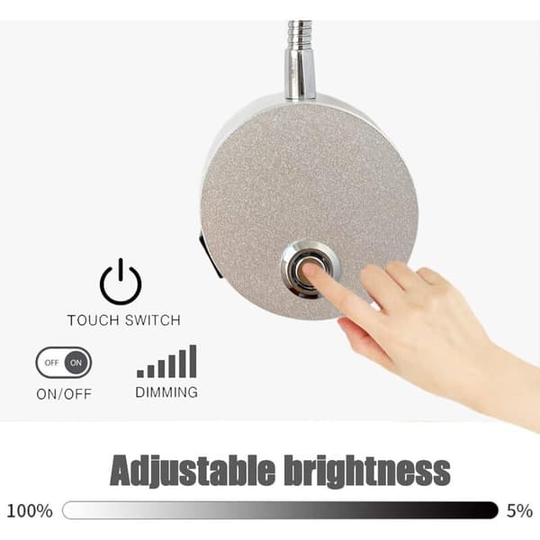 Dimbar LED-veggleselampe med USB-port og bryter