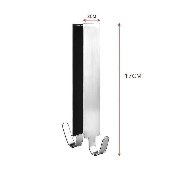 2023-Two Extended Shower Door Hooks, 2 per pack. Hook for frameless glass shower door. Double towel hook (silver) 2 pcs)